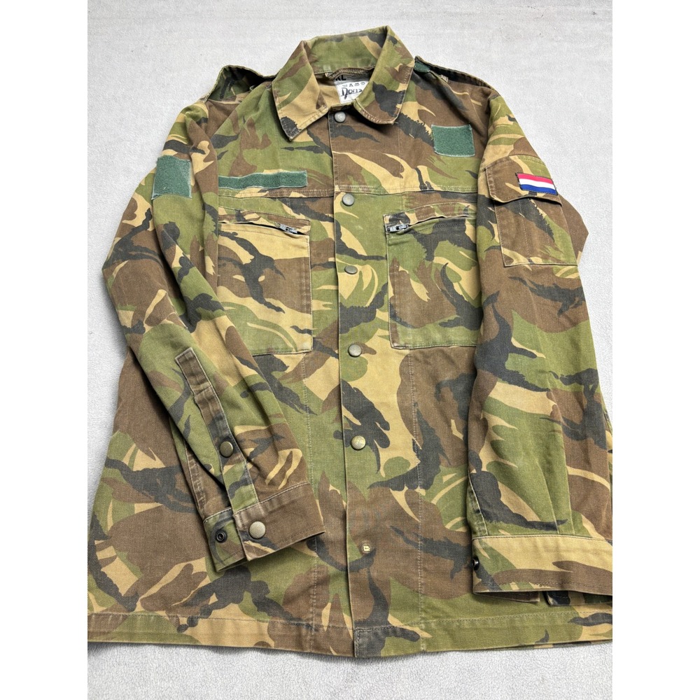 Seyntex Dutch Military DPM Camo Field Jacket Mens XL Dutch Flag Patch 6080/8590